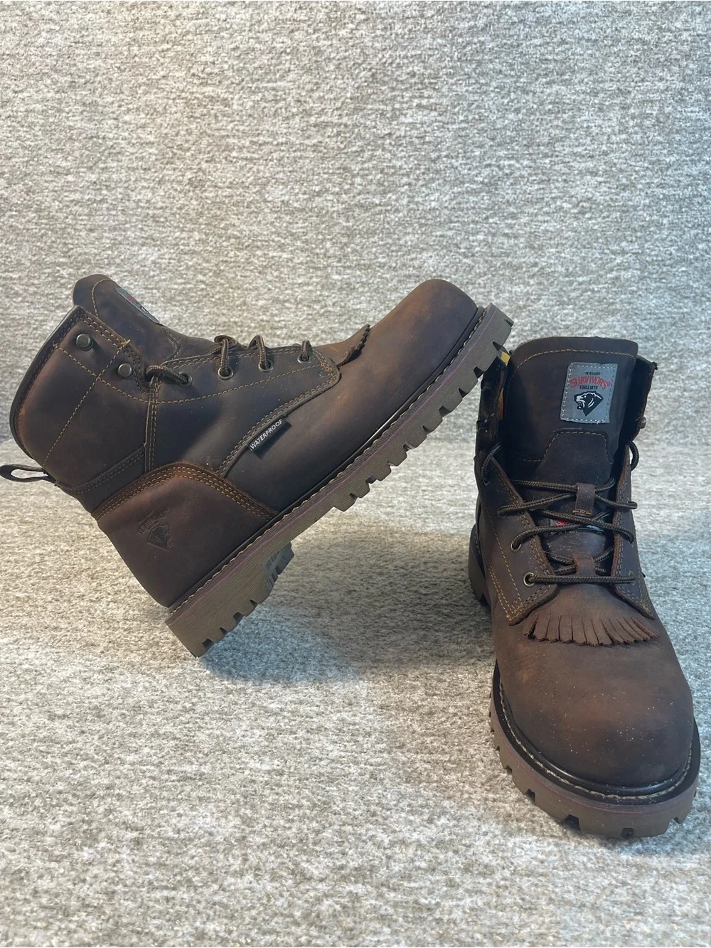 HERMAN SURVIVORS SIZE 10.5 Men's Iselburg Leather Steel Toe Work Boots. SKU#0421